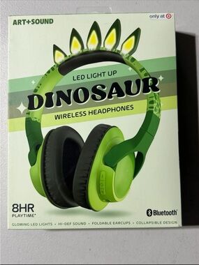 Target Dinosaur LED Light Up Wireless Headphones - Green and Black